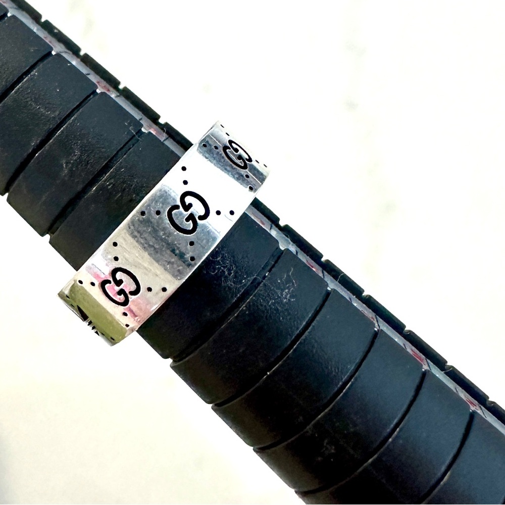 Gucci x Adidas Wide Band Sterling Silver Ring - Picture 2 of 6